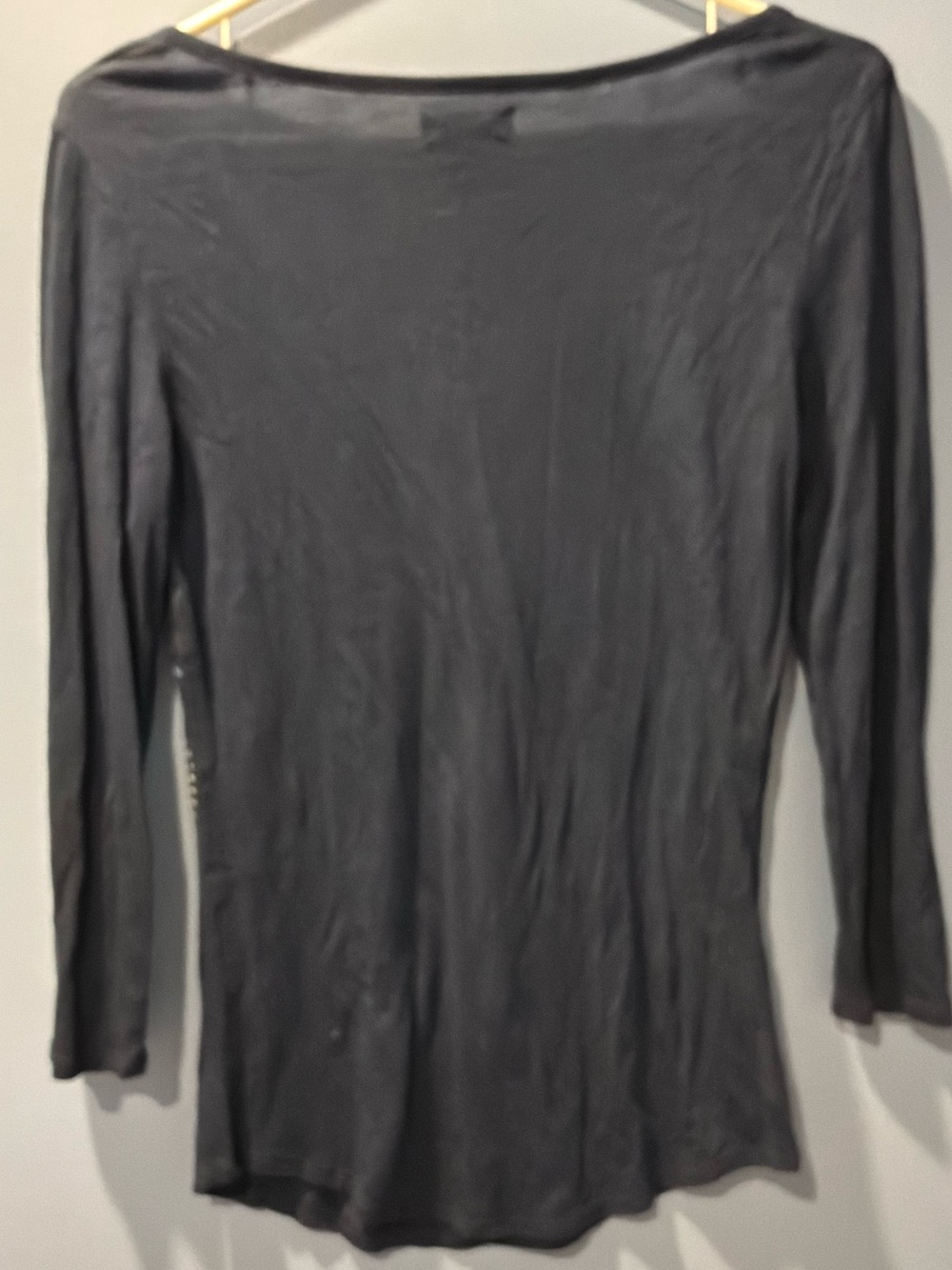 Lucky Brand Black Long Sleeve Henley with Paisley Print - Picture 2 of 5